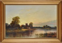 Lot 268 - Joel Owen (1892-1931) A CHURCH BY A RIVER AT...