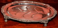 Lot 525 - An old Sheffield meat dish, with a ''tree well'...