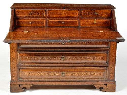 Lot 1232 - A mid 18th Century Italian inlaid walnut...