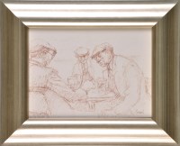 Lot 325 - Norman Stansfield Cornish THREE MEN DRINKING...