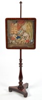 Lot 1038 - A 19th Century mahogany pole screen, with...