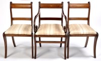 Lot 1039 - A set of two arm and four single Regency...