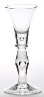 Lot 2 - Baluster wine glass, the funnel bowl with base...