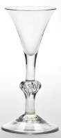 Lot 3 - Composite stem baluster wine glass, the...