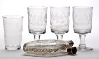 Lot 69 - Glass double flask, of North East and probable...