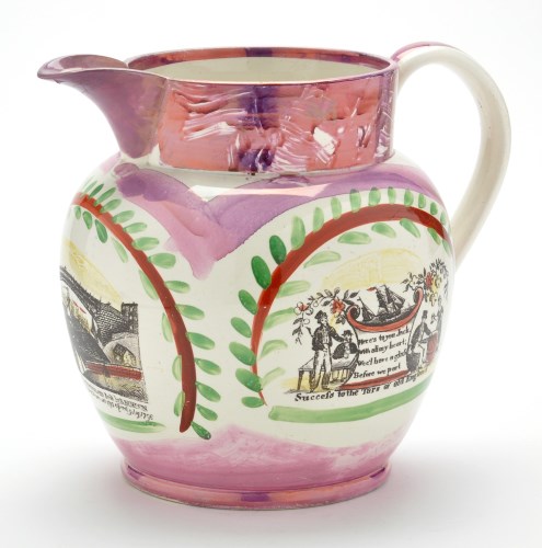 Lot 75 - Large 'Sunderland' Lustreware jug, of North...
