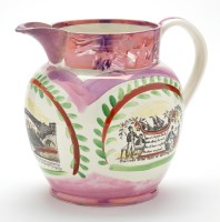 Lot 75 - Large 'Sunderland' Lustreware jug, of North...
