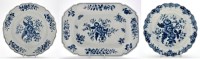 Lot 97 - Three Worcester blue and white dishes, printed...