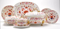 Lot 110 - Derby dinner service, painted with flower...