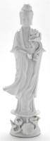 Lot 166 - Chinese Blanc-de-Chine figure of Guanyin, with...