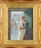 Lot 419 - Ralph Hedley, RBA (1848-1913) ''READING THE...