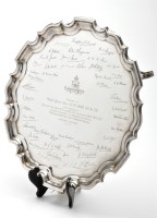 Lot 631 - A George V presentation salver, by Cooper Bros....