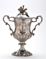 Lot 721 - An Indian Colonial white metal two-handled...
