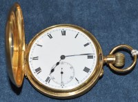 Lot 732 - A George V gentleman's 18ct. gold half hunter...