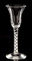Lot 994 - Mixed twist wine glass, the bell bowl above...