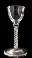 Lot 998 - Opaque twist wine glass, ogee bowl above...