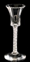 Lot 1005 - Opaque twist wine glass, the waisted bucket...