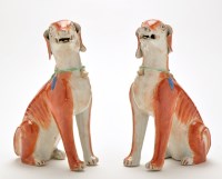 Lot 1217 - Pair of Chinese 'Export' figures of seated...
