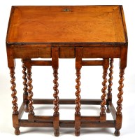 Lot 1462 - A late 17th/early 18th Century walnut bureau,...