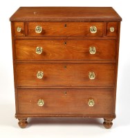 Lot 1475 - A William IV mahogany chest, the rectangular...