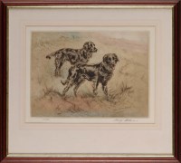 Lot 32 - Henry Wilkinson (1921-2001) TWO BLACK GUN DOGS...