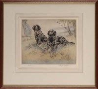 Lot 35 - Henry Wilkinson (1921-2001) TWO BLACK GUN DOGS...