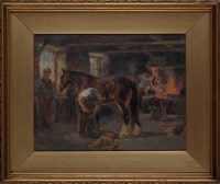 Lot 328 - Ralph Hedley, RBA (1848-1913) ''THE SMITHY''...