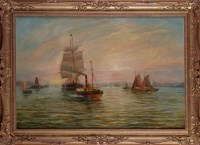 Lot 357 - Bernard Benedict Hemy (1845-1913) A PADDLE TUG...