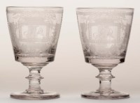 Lot 1085 - A rare pair of Sunderland Bridge rummers,...