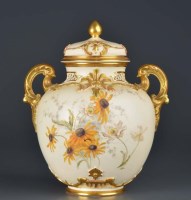 Lot 1106 - Royal Worcester: a large pot pourri vase and...
