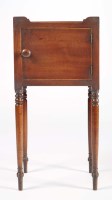Lot 1274 - A late Georgian mahogany bedside cupboard, the...