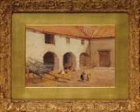 Lot 302 - John Atkinson (1863-1924) A FARMYARD WITH...