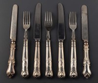 Lot 614 - A set of twelve Elizabeth II table knives and...