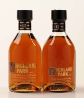 Lot 1073 - Two bottles of Highland Park single malt, 12...