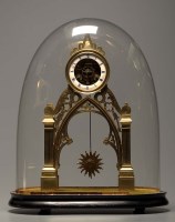 Lot 1278 - A 19th Century brass portico clock, the...