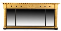 Lot 1338 - A Regency giltwood and ebonised triple-plate...