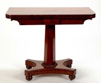 Lot 1393 - A late Regency card table, the plain top with...