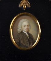 Lot 36 - British School A MINIATURE BUST PORTRAIT OF AN...