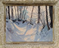 Lot 243 - Polish School (20th Century) A WINTER WOODLAND...