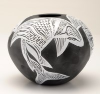 Lot 408 - ''Fish'': a white overlay/black cased opaque...