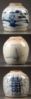 Lot 491 - Three Provincial ginger jars, 19th Century,...
