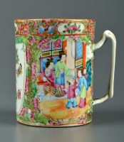 Lot 497 - A mid 19th Century Canton enamel tankard,...