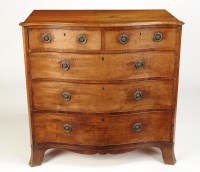 Lot 1093 - A George III mahogany serpentine front chest...