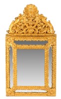 Lot 1122 - A 19th Century cushion frame wall mirror,...