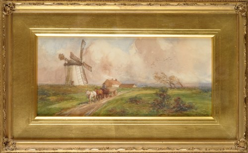 Lot 105 - John Atkinson (1863-1924) A HORSECART PASSING...