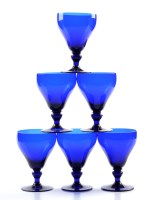 Lot 286 - Six Bristol Blue rummers, in Georgian style...
