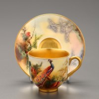 Lot 312 - Royal Worcester: a demi-tasse and saucer...
