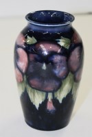Lot 369 - William Moorcroft: ''Pansies'' on blue ground,...