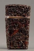 Lot 436 - A carved tortoiseshell necessaire, early 19th...
