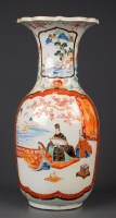 Lot 443 - A baluster form vase, typically decorated with...